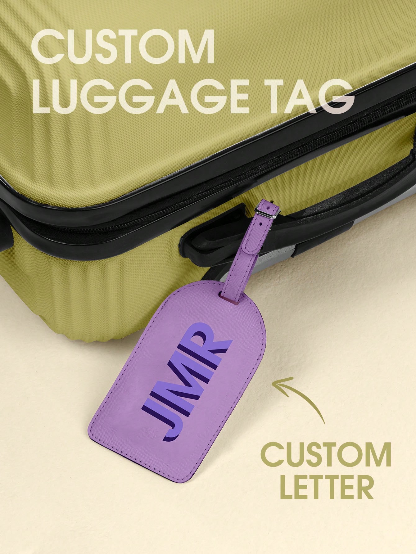 Travel Accessories Bag - Étiquette de bagage personnalisée avec initiale,