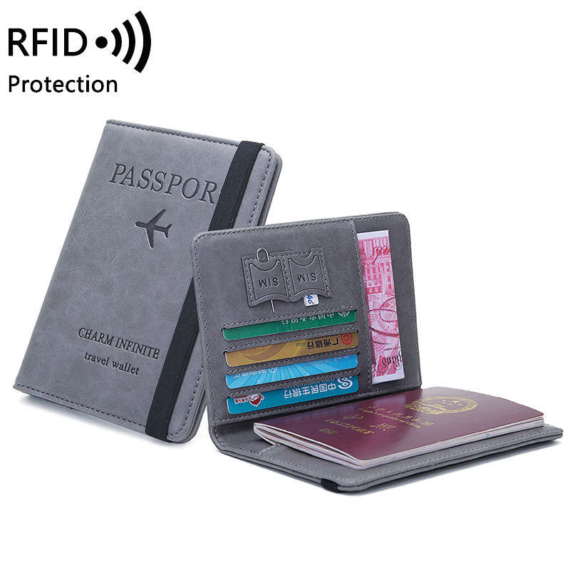 Travel Accessories Wallet - Porte-passeport unisexe en cuir PU –