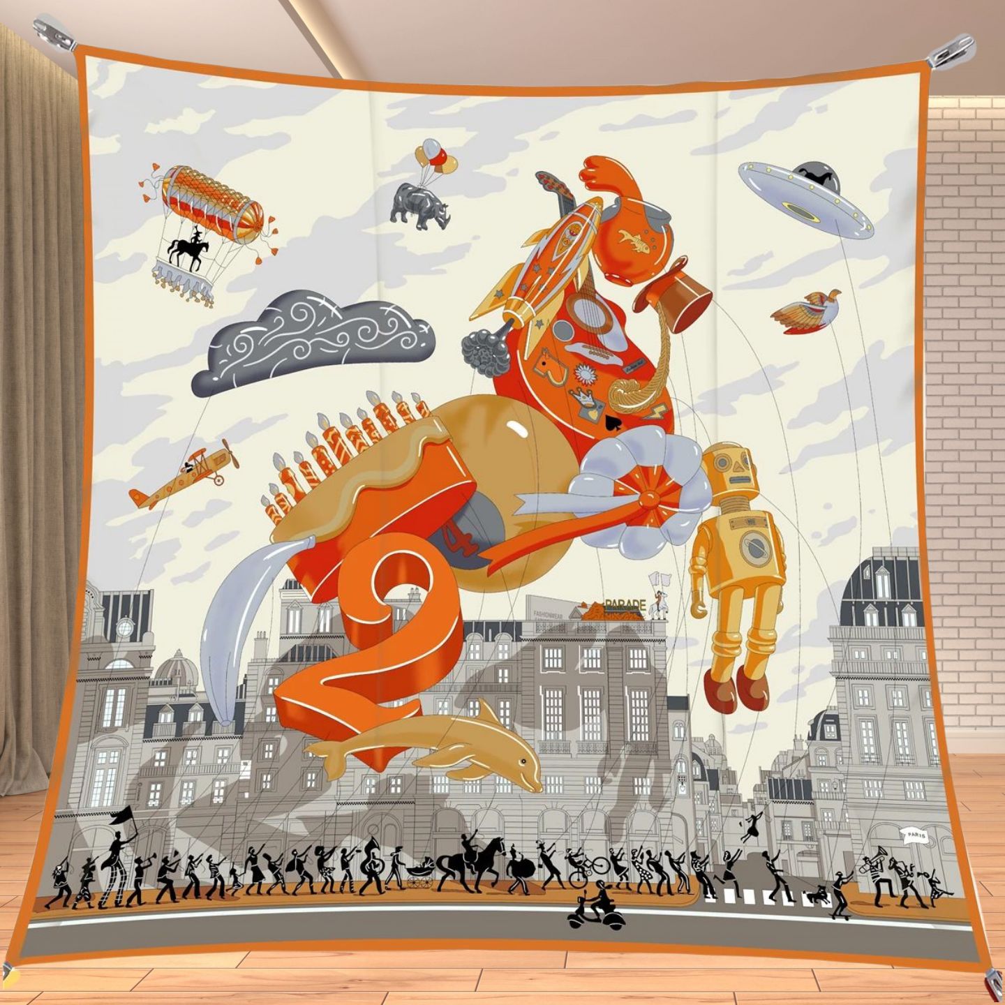 Travel Accessories Gifts - Foulard carré en twill effet soie