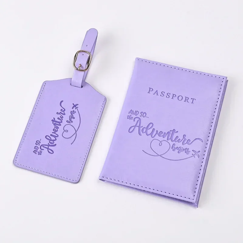 Travel Accessories Wallet - Porte-passeport en cuir PU violet, clip