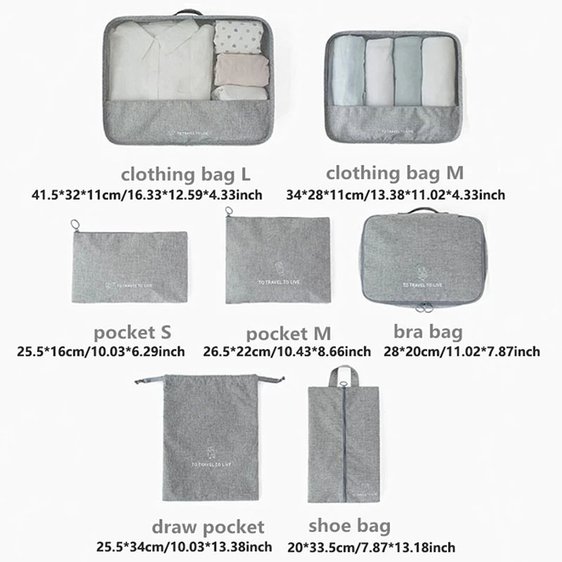 Ensemble de 7 cubes de rangeme - Travel Accessories Pouch For Men avis et prix